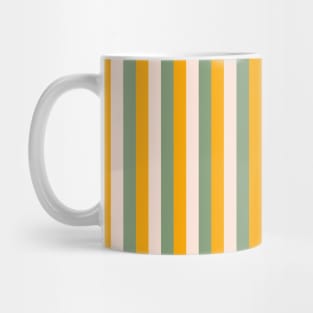 Vertical Stripes Gold Orange Pink Green Mug